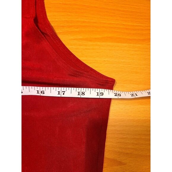 Chicos Travelers Tank Blouse 3 XL Red Slinky Stretch Casual Minimal Basics Women - Picture 3 of 8